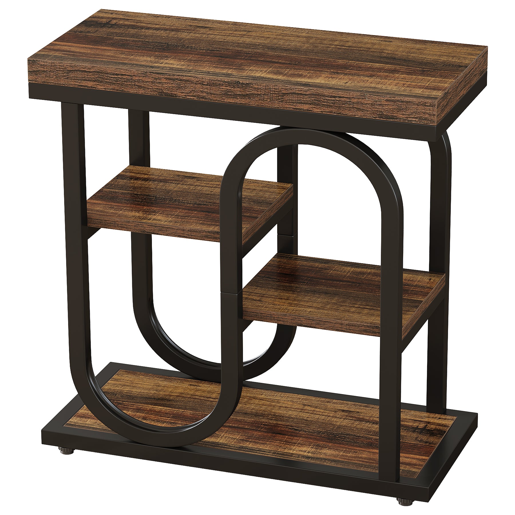 23.6" Narrow End Table, 4-Tier Side Table Nightstand for Living Room