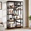 5-Tier Etagere Bookshelf, 68.9" Bookcase with 9 Open Shelves