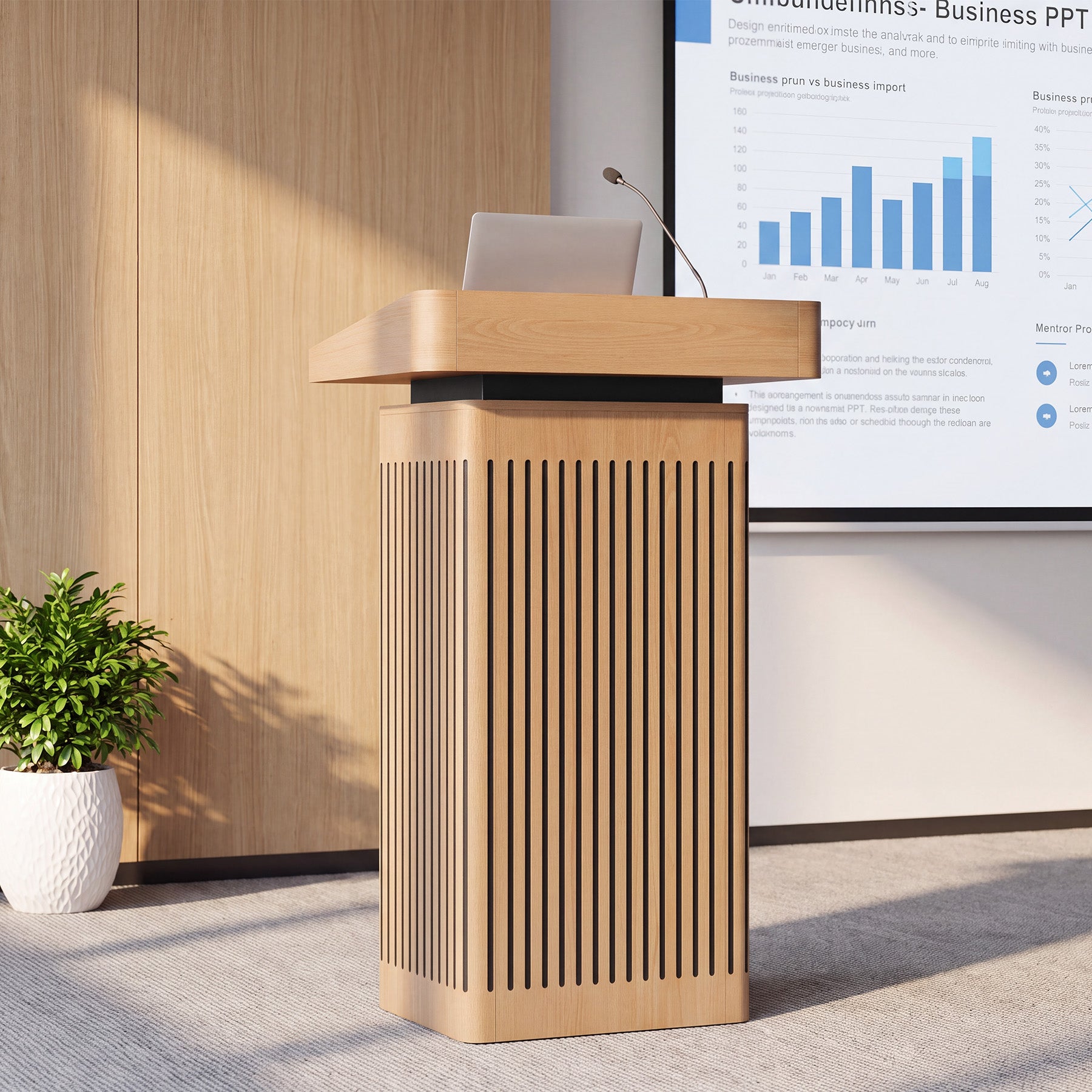 Small Reception Desk, Modern Front Counter Table with 2-Tier Shelf & Cable Hole for Office Salon