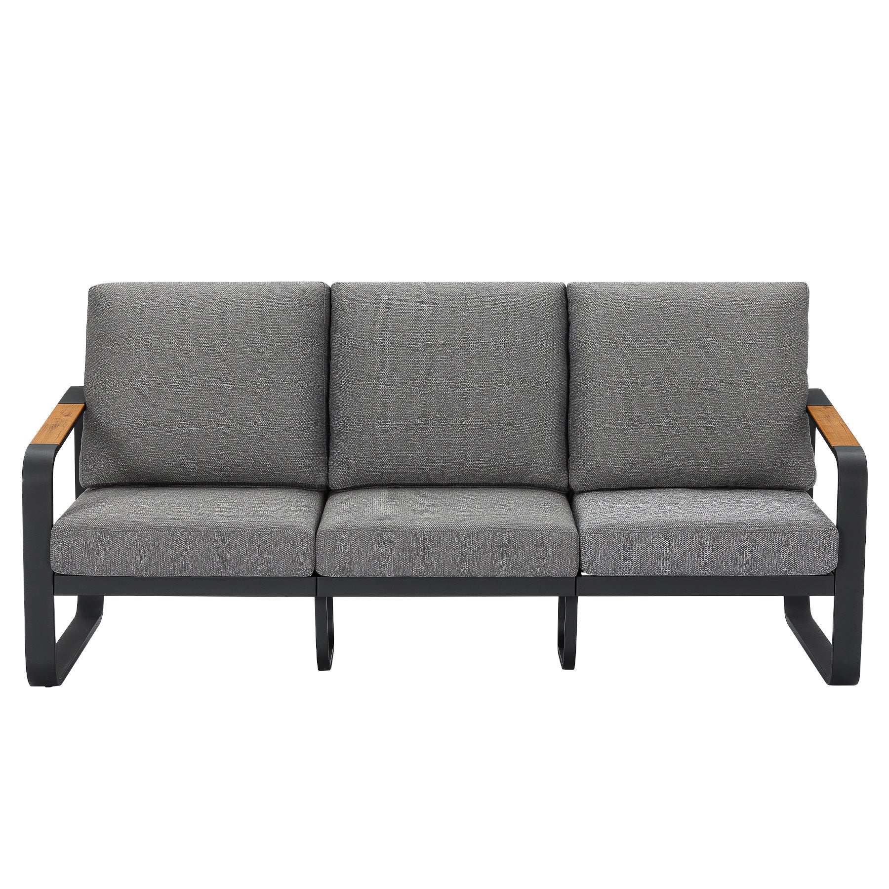 78.7" Wide Outdoor Bench, 3-Person Patio Sofa with Removable Cushions