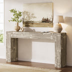 63" Wood Console Table, Farmhouse Sofa Table Entryway Table