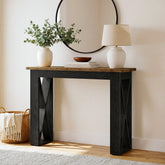 41" Farmhouse Console Table, Narrow Sofa Table Behind Couch with X-Shaped Legs for Entryway & Hallway 3