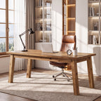 63"  Solid Wood Computer Desk, Farmhouse Executive Desk for Home Office
