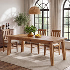 63" Rectangle Solid Wood Dining Table for 6 People, Farmhouse Kitchen Table for Dining Room