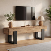 63" Solid Wood TV Stand, Farmhouse Entertainment Center for 55/60/65/75-Inch TVs 3