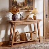 41.3" Solid Wood Console Table, 2-Tier Farmhouse Entryway Table with Stable A-Frame 3