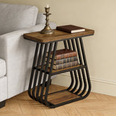 3-Tier End Table, 23.62" Side Table with Storage Shelves for Small Spaces 3