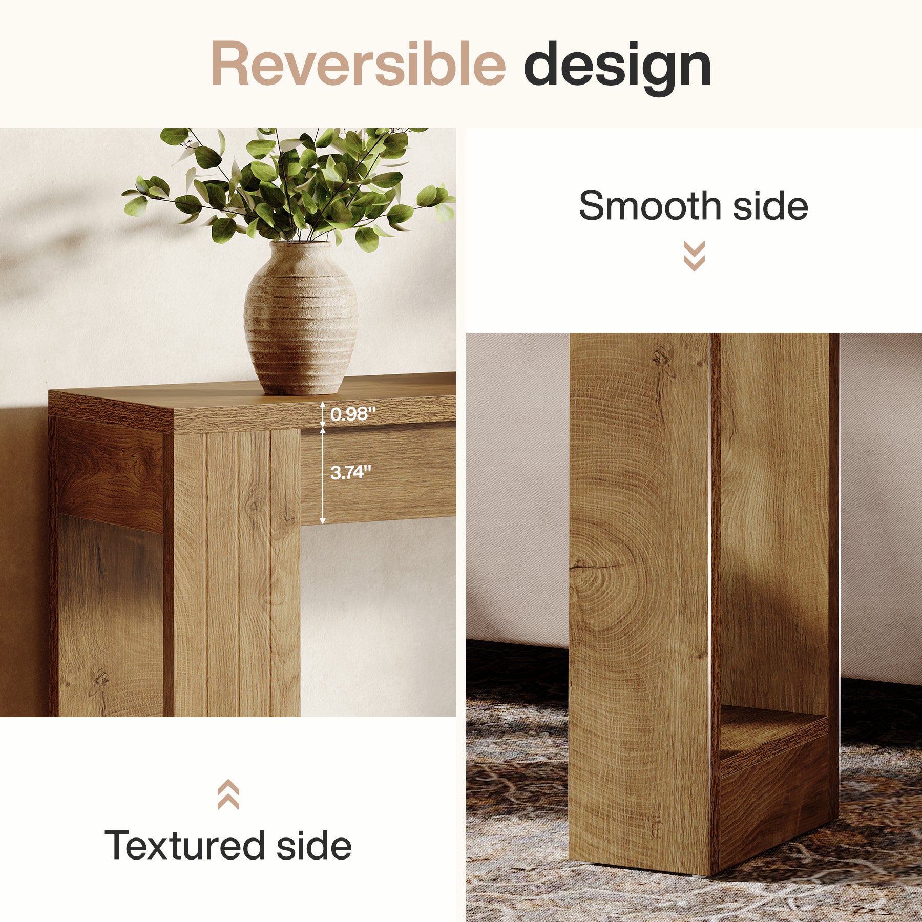 41.3" Modern Farmhouse Console Table – Rectangular Sofa Table with Double Wooden Base for Entryway, Hallway, or Living Room