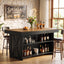 55.12" Bar Table, 3-Tier Home Bar Unit with Storage Shelves for Kitchen