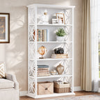 6-Tier Bookshelf, 71" Industrial Bookcase Displaying Rack with Metal Frame