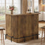 L-Shaped Home Bar Unit, 4-Tier Fluted Bar Table with Storage Shelves
