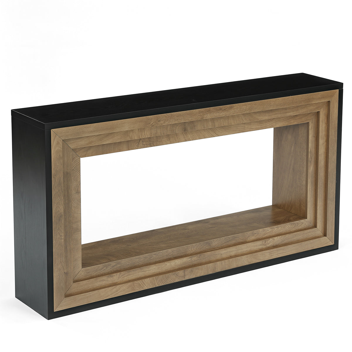 63" TV Stand for 65" TV, Entertainment Center with Open Bottom Shelf for Living Room