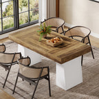55" Dining Table for 4-6, Rectangular Kitchen Dinner Tables with Sturdy Legs