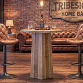 Round Bar Table, 31.5" Bistro Pub Table with Fluted Pedestal Base for Small Spaces 3