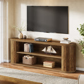 63" TV Stand, Farmhouse Entertainment Center with 3-Tier Storage Shelf 3