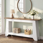 Tribesigns 63-Inch Console Table with Open Slatted Shelf, Modern Rustic Entryway Table for Hallway 3