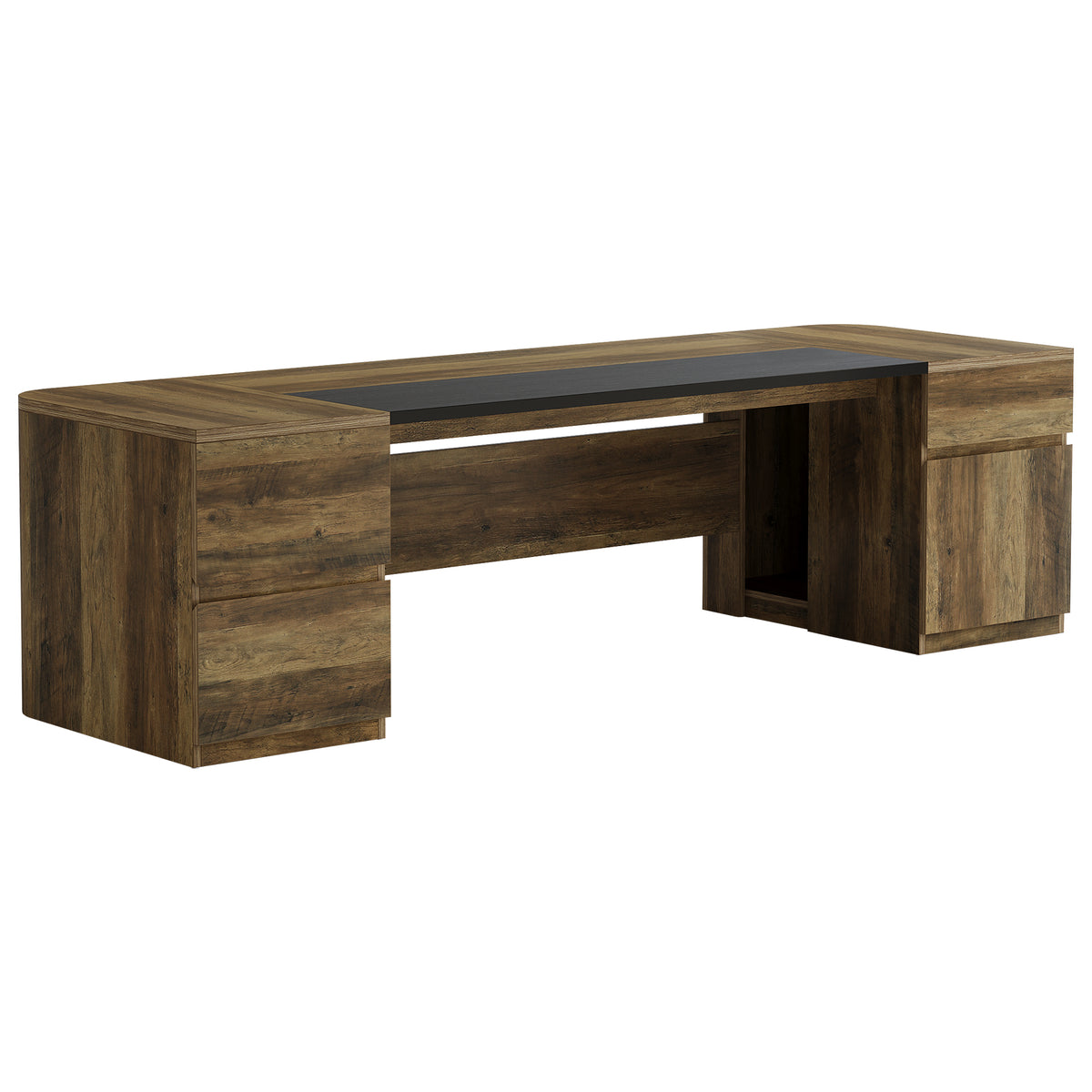 102" Executive Desk, Extra-Long Office Computer Desk with Drawers & Storage Cabinets