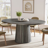 55" Dining Table, Wood Oval Kitchen Dinner Table 3
