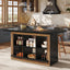 Kitchen Island, Counter Height Kitchen Coffee Bar Table with Storage