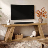 63" Solid Wood TV Stand for TVs up to 70", Entertainment Center with Open Shelf for Living Room 3