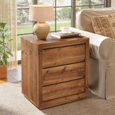 Tribesigns 23.62" Solid Wood End Table with 3 Drawers 3