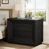 35.43" Wide Nightstand, Large Bedside Table with Drawers 3