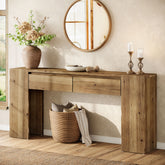 63" Solid Wood Console Table with Drawers, Narrow Entryway Sofa Table for Hallway & Living Room 3