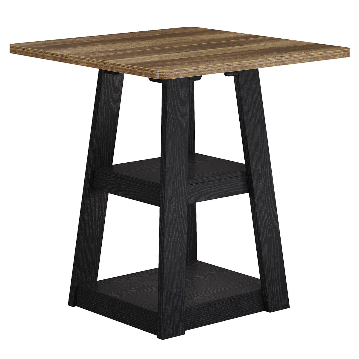 Tribesigns 35.4-Inch Square Bar Table for 2–4, Farmhouse Pub Table with 2-Tier Storage Shelves, Counter Height Dining Tabl