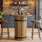 39.4" Bar Table, Round Bistro Pub Table for Kitchen