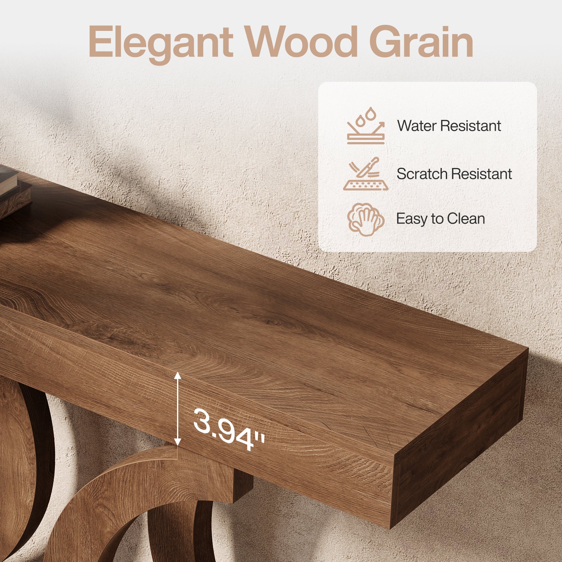 43.3" Console Table, Unique Sofa Table Behind The Couch with Curved Legs