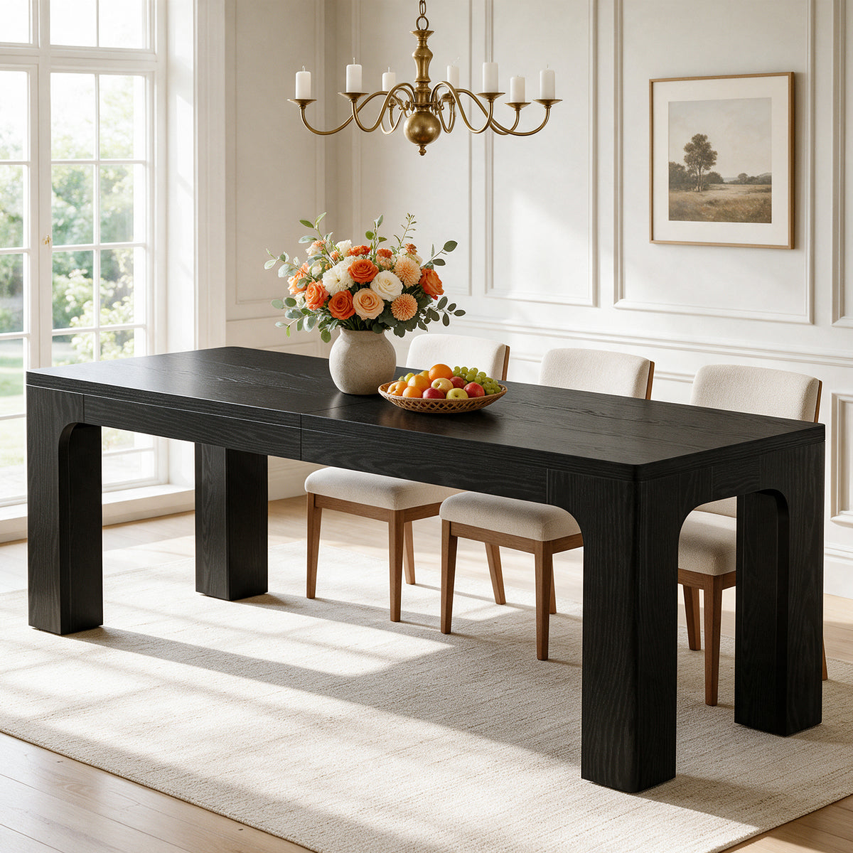79" Modern Dining Table for 8-10, Long Kitchen Table for Dining Room