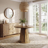 31.5" Small Round Dining Table, Kitchen Table with Sturdy Base for 2-4 People 3