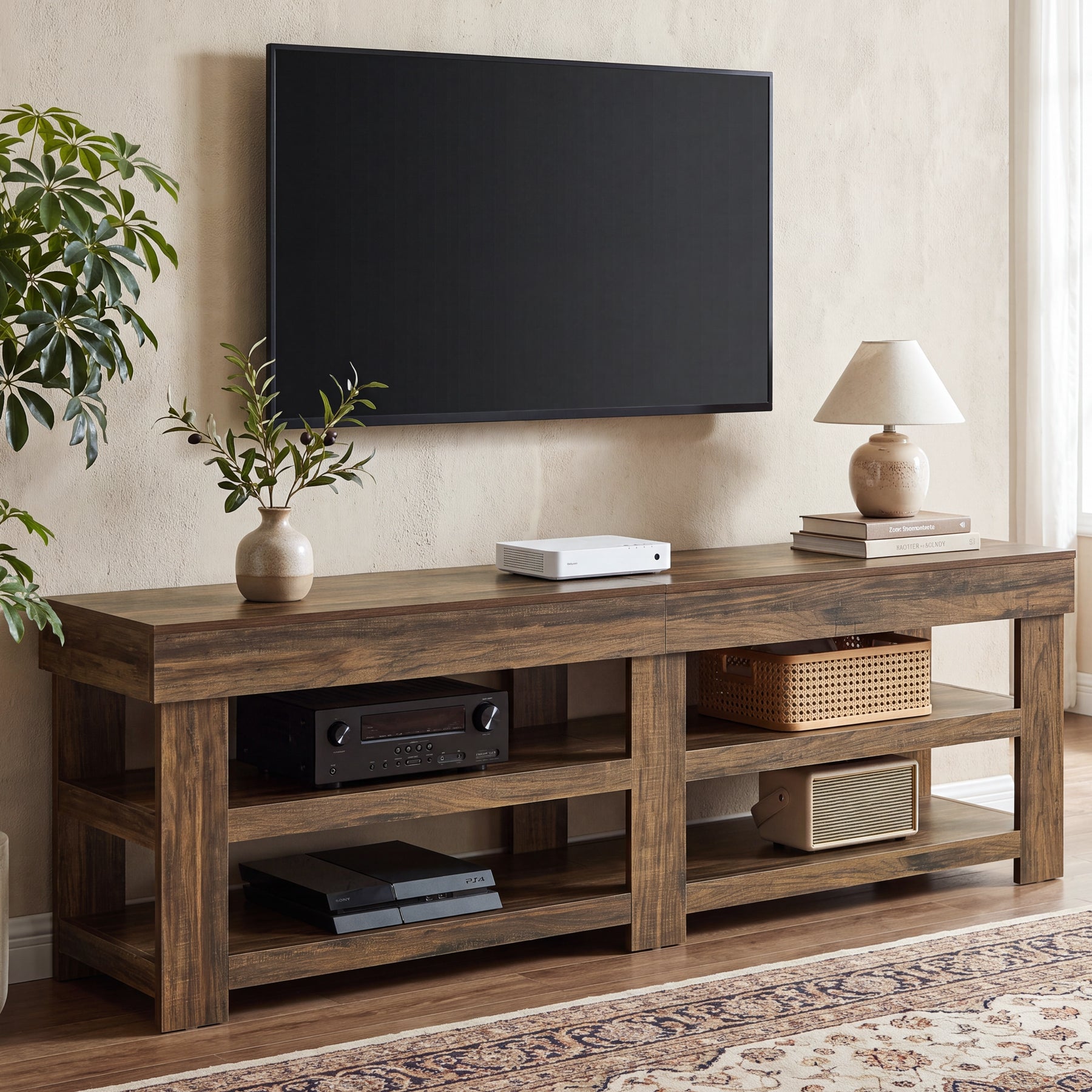 79" TV Stand for 75/85" TVs, Entertainment Center, Living Room, Large Media Console