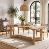 63"  Solid Wood Dining Table for 6 People, Rectangle Kitchen Dinner Table for Dining Room 3