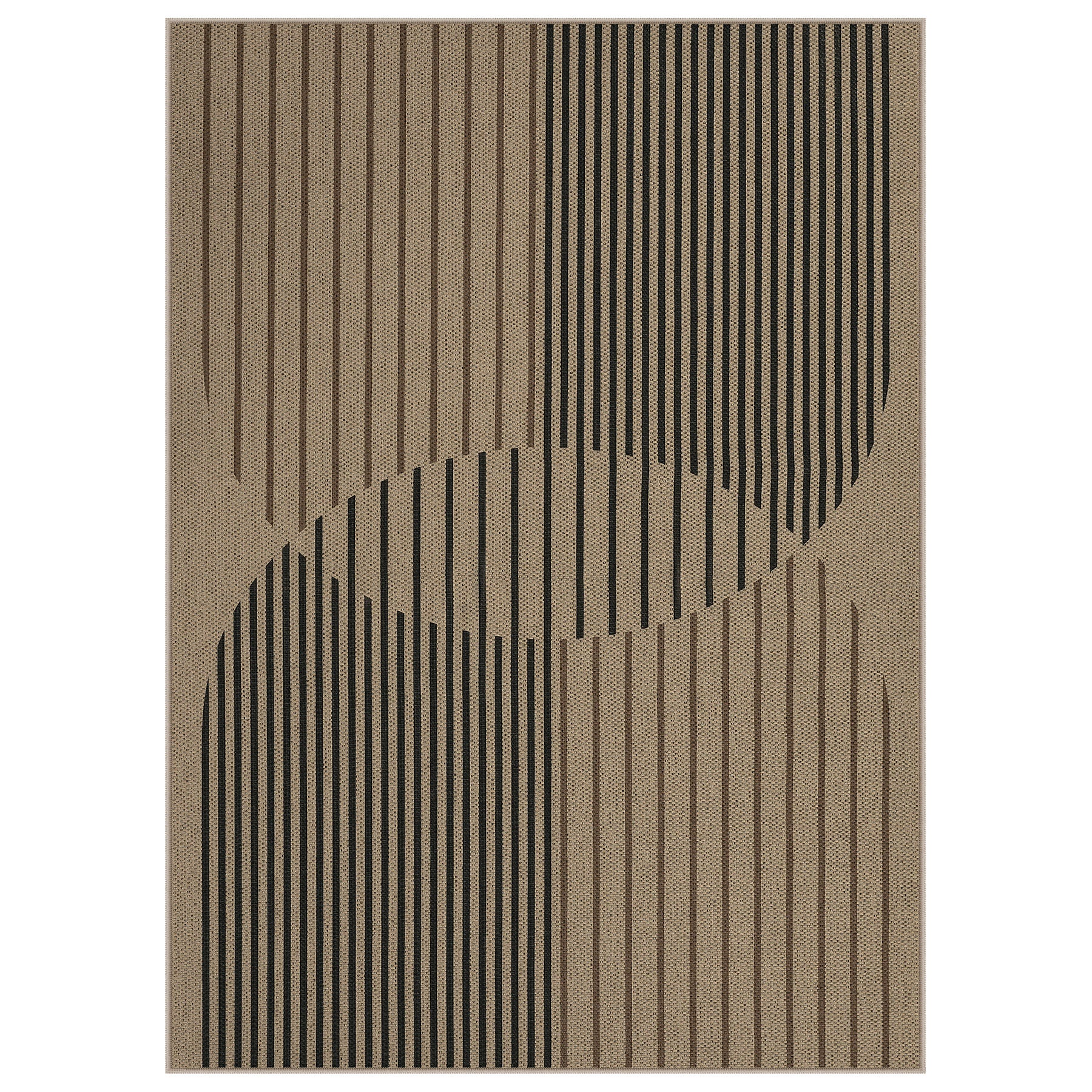 Boho Jute Washable Area Rug, Non-Slip Neutral Abstract, Indoor Outdoor Entryway Kitchen Patio Rug
