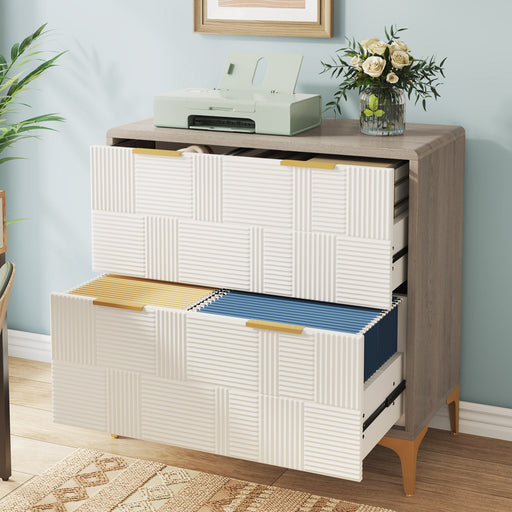 2-Drawer File Cabinet, Modern Filing Cabinet with Adjustable Hanging Bar Tribesigns