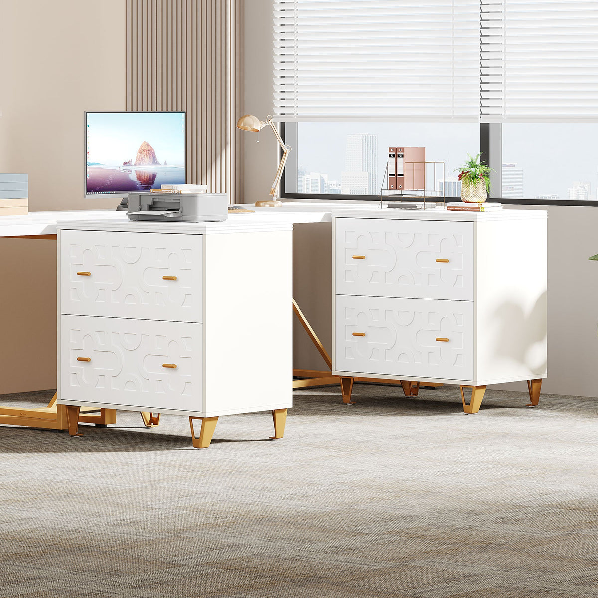 Tribesigns 2-Drawer File Cabinet Modern Filing Cabinet Printer Stand ...