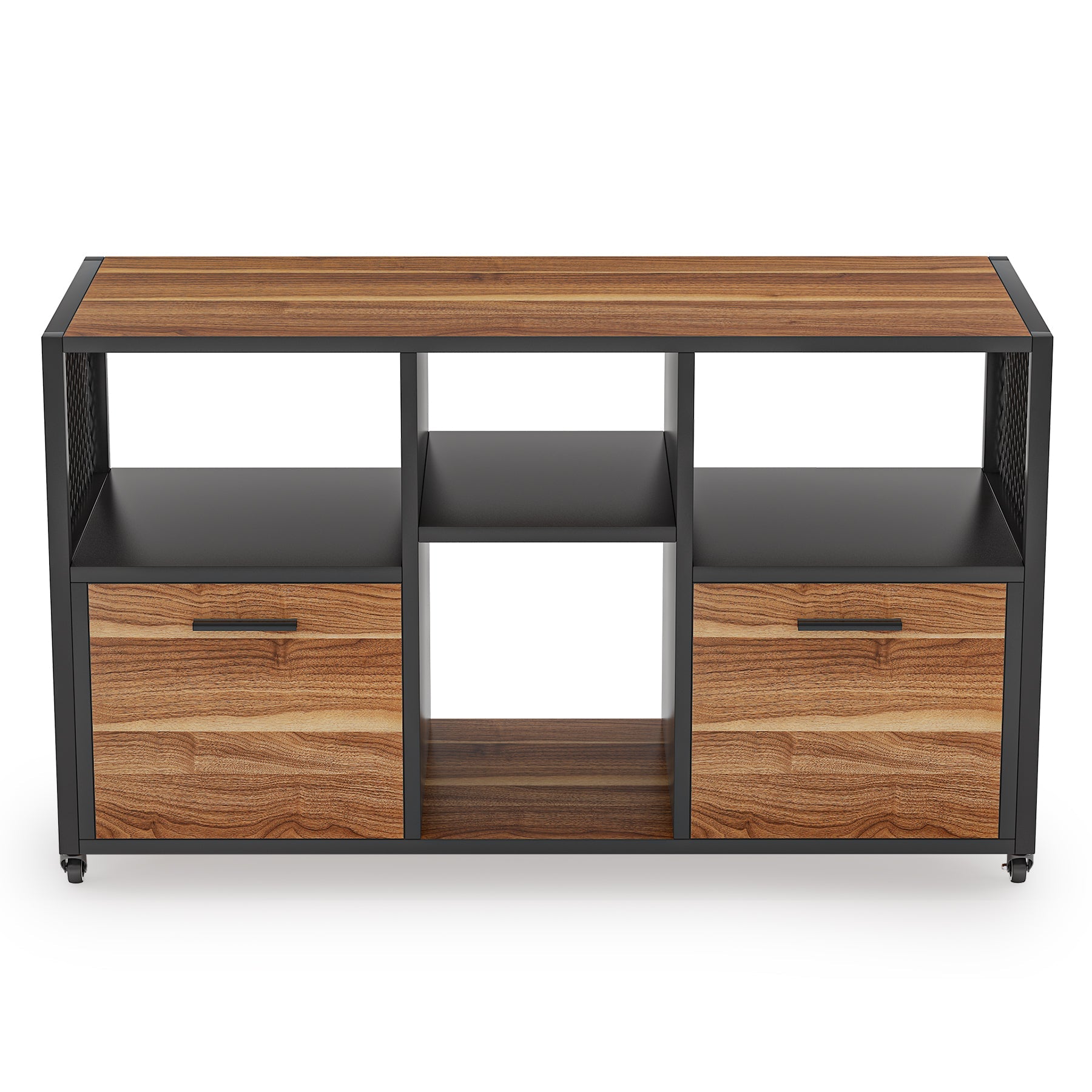 2 Drawer File Cabinet Mobile Lateral Filing Cabinet - Thumbnail 2