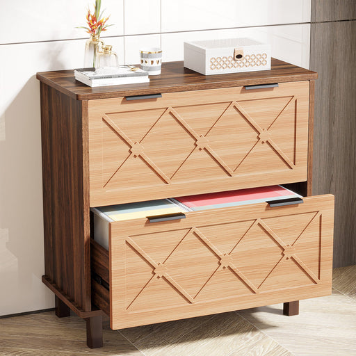 2-Drawer File Cabinet, Wood Storage Cabinet Printer Stand for Home Office Tribesigns
