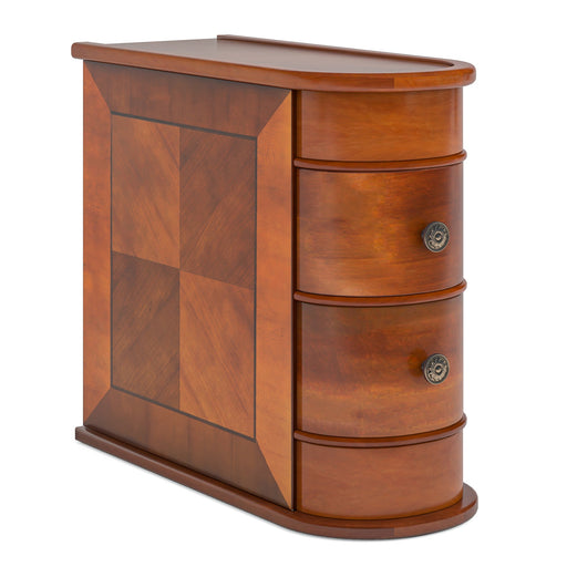 2 Drawers End Table, Wood Side Table Tribesigns
