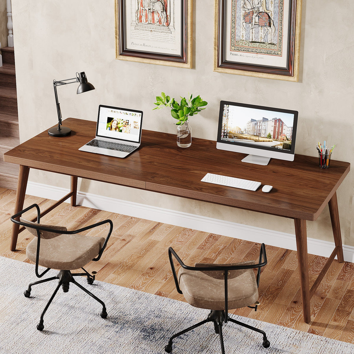 Tribesigns 2-Person Computer Desk, 78.7