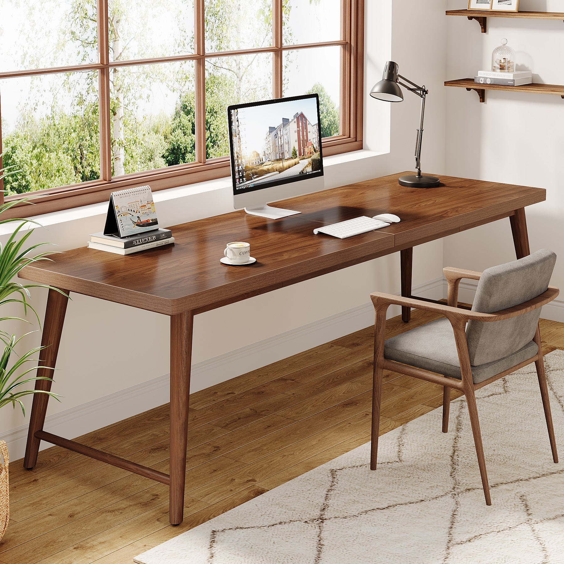 Tribesigns 2 Person Computer Desk 78.7 Executive Desk Work Table