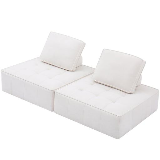 2 - Piece Square Sofa, Modern Loveseat Couch Floor Sofa Tribesigns