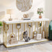 2-Tier Console Table, 59" Faux Marble Sofa Table for Entryway Tribesigns