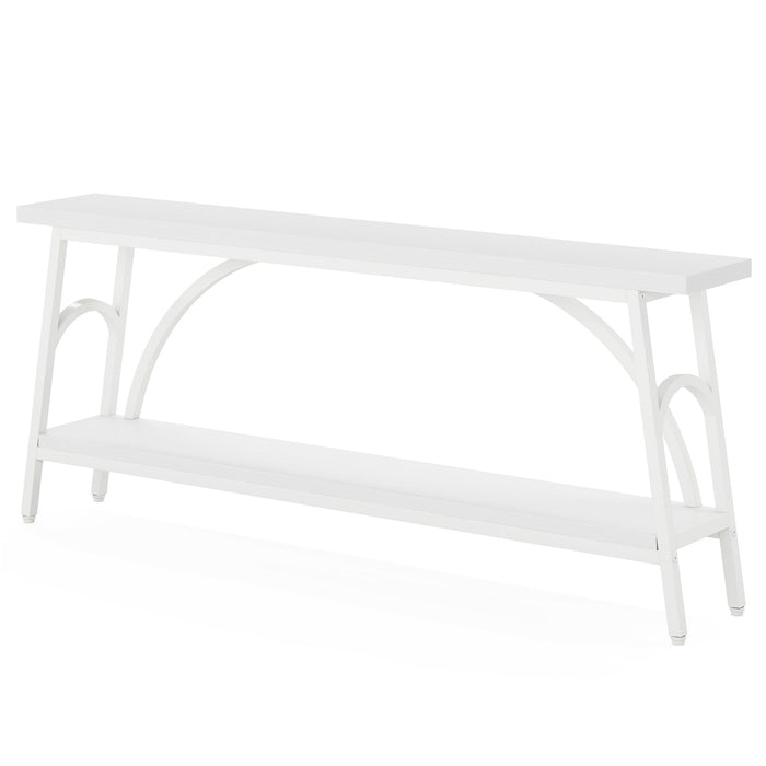 2-Tier Console Table, 70.8” Sofa Table Hallway Table with Open Shelves Tribesigns