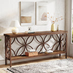 2 - Tier Console Table, 70.9" Industrial Sofa Table Behind Couch Tribesigns