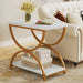 2 - Tier End Table, Rectangular Side Table with Stylish Metal Frame Tribesigns