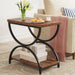 2 - Tier End Table, Rectangular Side Table with Stylish Metal Frame Tribesigns