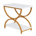 2 - Tier End Table, Rectangular Side Table with Stylish Metal Frame Tribesigns