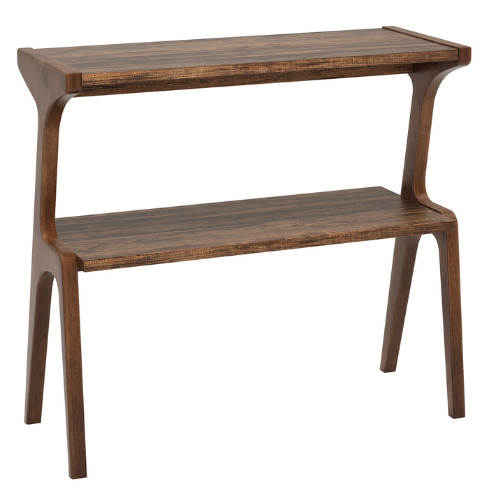 2 - Tier End Table, Slim Sofa Side Table with Storage Shelf Tribesigns